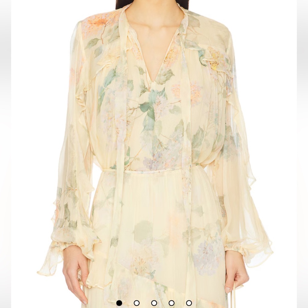 NWT Zimmermann Illuminate Flutter Top in Lemon Hydrangea Size 0P